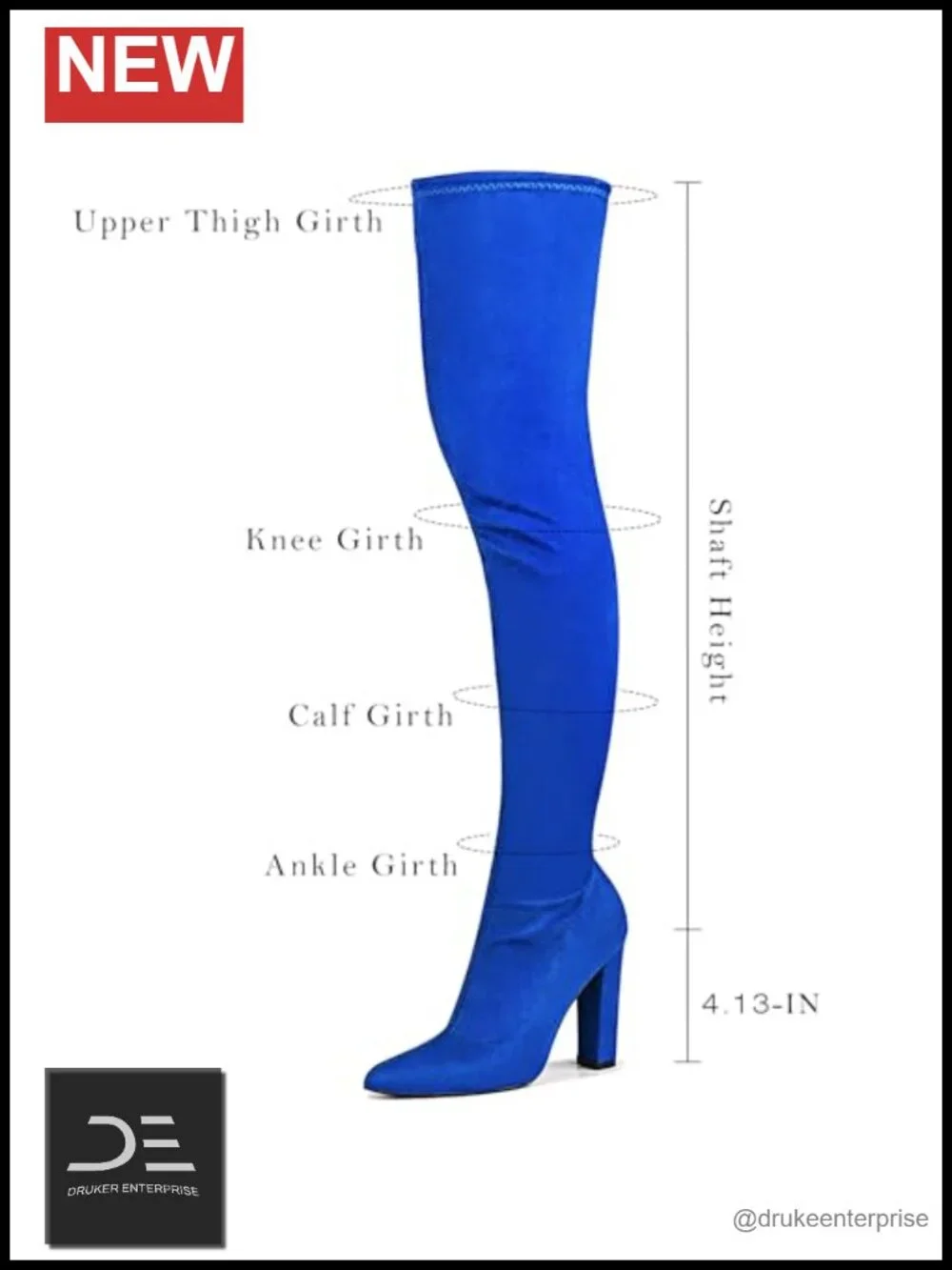 Women's Stretch Suede Over the Knee Thigh High Boots Chunky Heel Pointed Toe